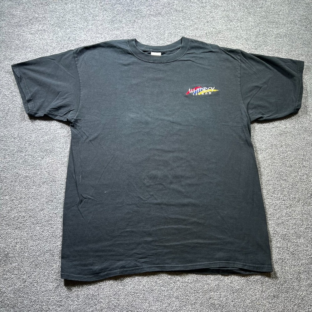 VTG Anvil T-Shirt Mens 2X Black Cotton Short Sleeve Whidbey Island Graphic Tee